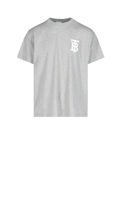 Shop Burberry Monogram Print T-shirt In Gray