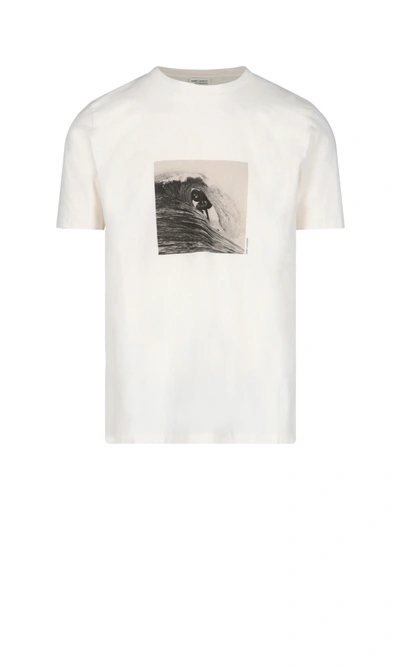 Shop Saint Laurent "surfer" T-shirt In White