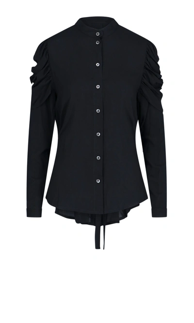 Shop Ann Demeulemeester Draped Sleeves Shirt In Black