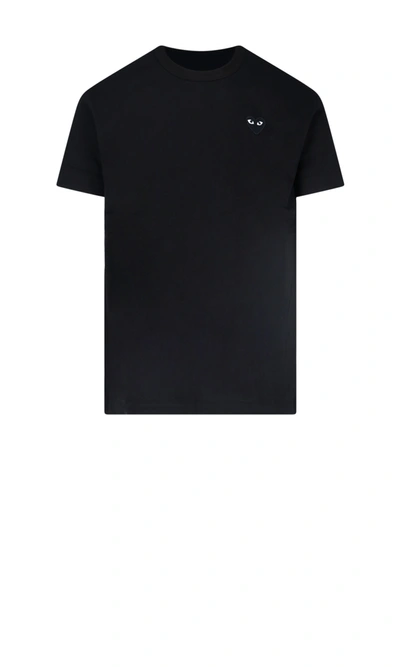 Shop Comme Des Garçons Play Logo T-shirt In Black