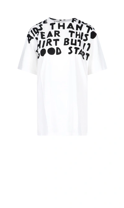 Shop Maison Margiela "charity" Print T-shirt In White