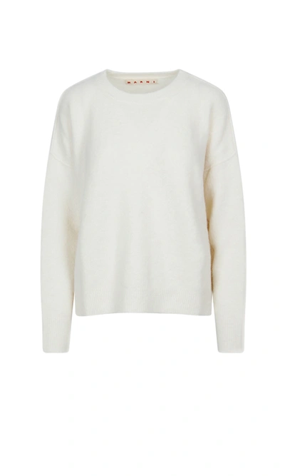 Shop Marni Crewneck Sweater In White