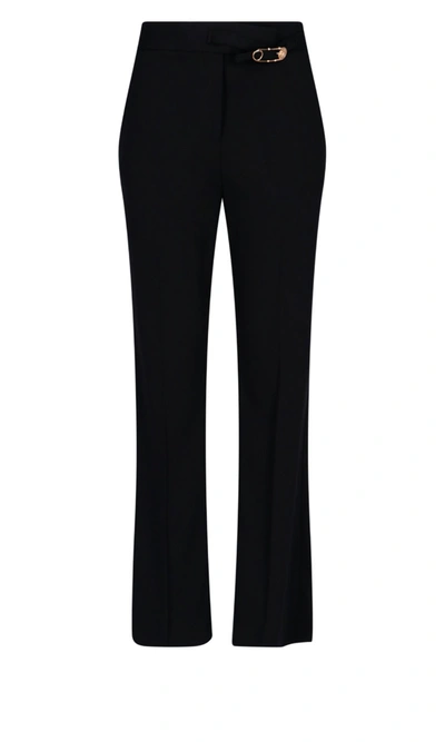 Shop Versace Granite Safety Pin Trousers