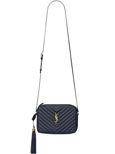 Shop Saint Laurent Monogram Lou Leather Crossbody Bag In Blue