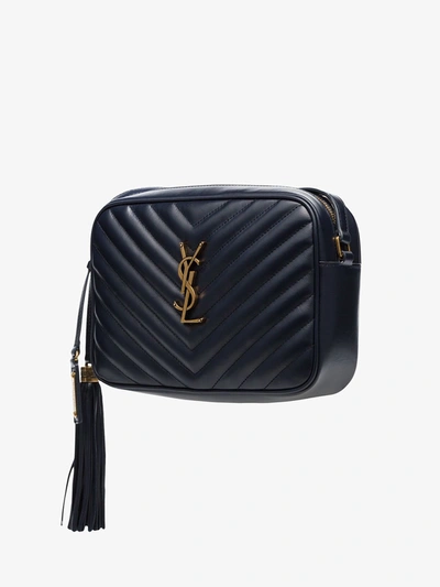 Shop Saint Laurent Monogram Lou Leather Crossbody Bag In Blue