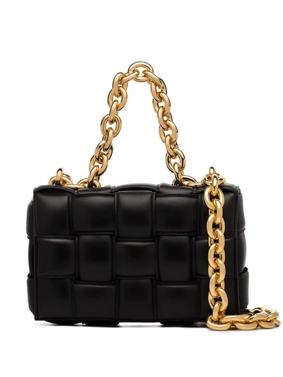 Shop Bottega Veneta The Chain Cassette Leather Shoulder Bag In Black