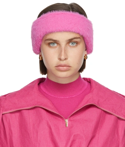 Shop Jacquemus Pink 'le Bandeau Neve' Headband In 430 Pink