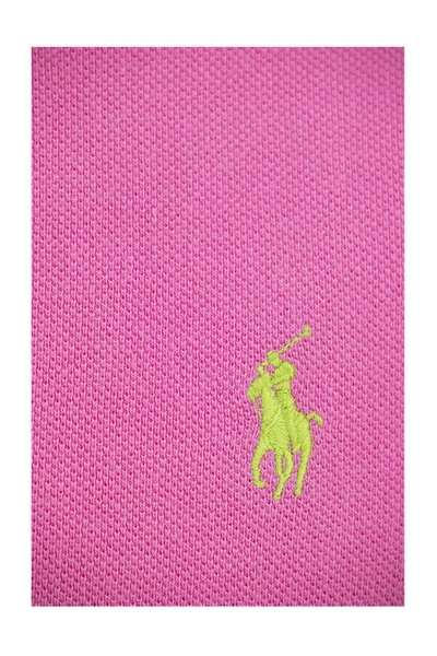 Shop Ralph Lauren Slim Fit Mesh Polo Shirt In Pink