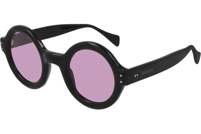 Shop Gucci Pink Round Mens Sunglasses Gg0871s-002 46 In Black,pink