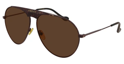 Shop Gucci Brown Aviator Mens Sunglasses Gg0908s 002 65