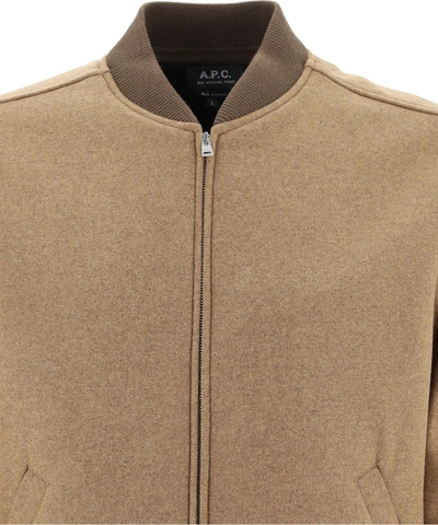 Shop Apc "mathieu" Bomber Jacket In Beige