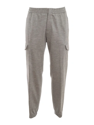 Shop Ermenegildo Zegna Wool Sweat Pants In Light Grey