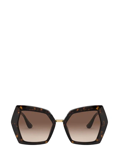Shop Dolce & Gabbana Eyewear Hexagonal Frame Sunglasses In Brown