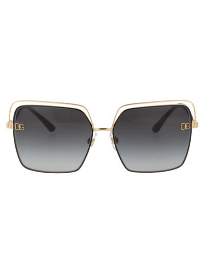 Shop Dolce & Gabbana Eyewear Square Frame Sunglasses In Gold