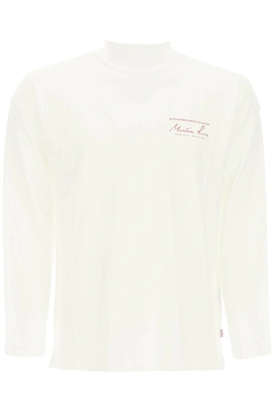 Shop Martine Rose Long Sleeve T-shirt With Logo In White