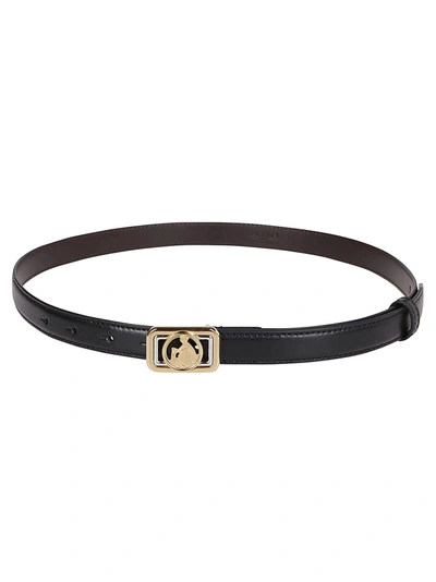 Shop Lanvin Logo Buckle Belt In Black