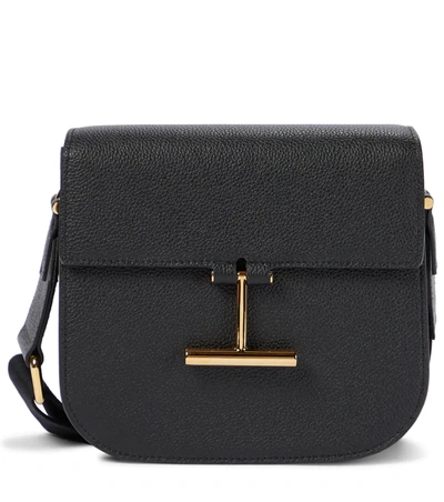 Shop Tom Ford Tara Mini Leather Crossbody Bag In 黑色