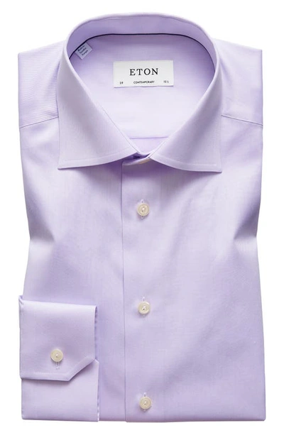 Shop Eton Contemporary Fit Twill Dress Shirt In Purple