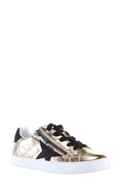 Shop Nina Ibby Quilted Sneaker In Platino Metallic