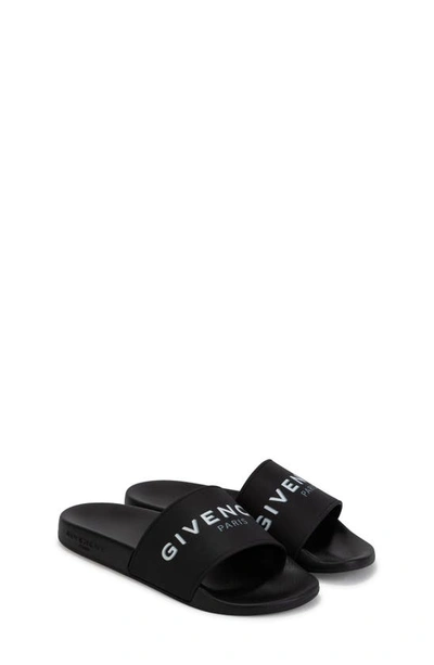 Shop Givenchy Kids' Logo Slide Sandal In Black
