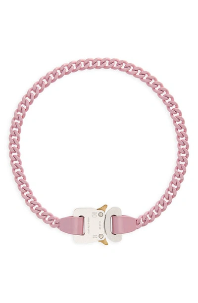 Shop Alyx Roller Coaster Buckle Chain Necklace In Soft Pink