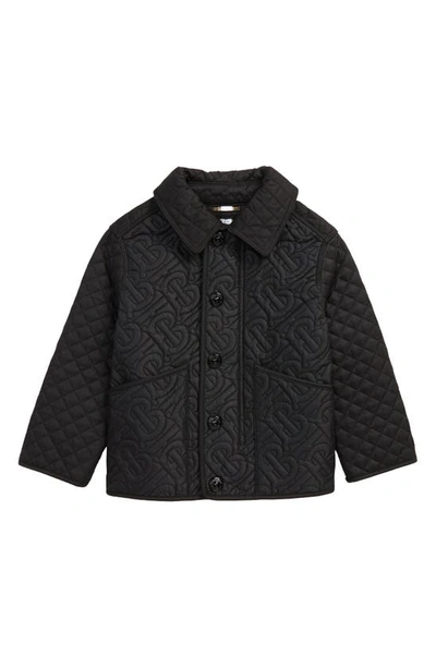 Shop Burberry Kids' Giaden Tb Quilted Puffer Jacket In Black