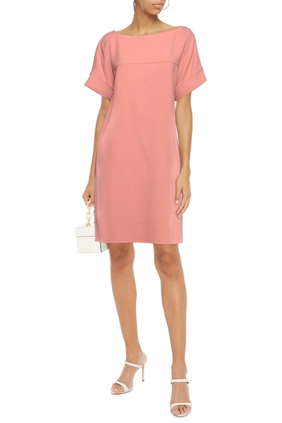 Shop Oscar De La Renta Knotted Wool-blend Crepe Dress In Pink