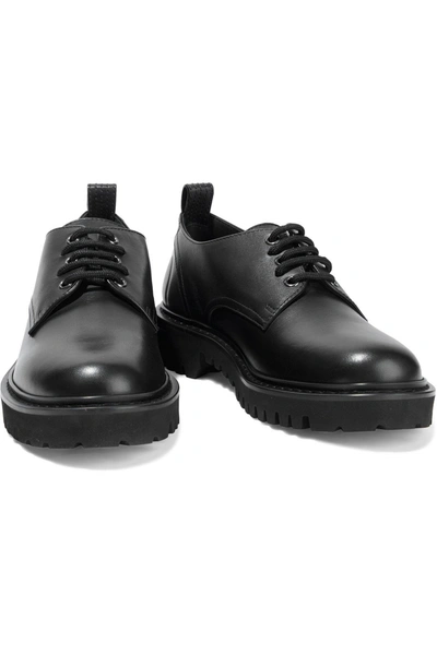Shop Valentino Leather Brogues In Black