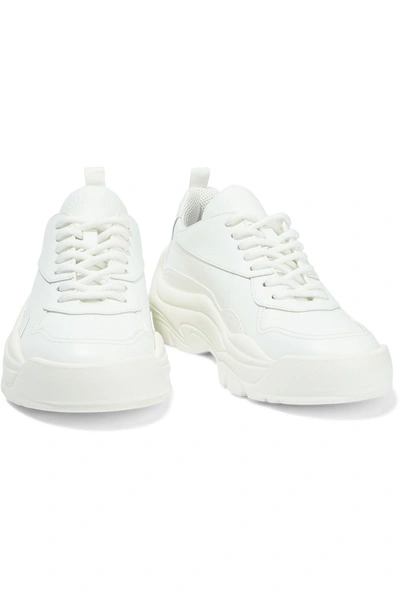Shop Valentino Gumboy Logo-print Leather Sneakers In White