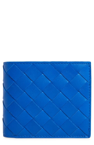 Shop Bottega Veneta Intrecciato Leather Wallet In Cobalt