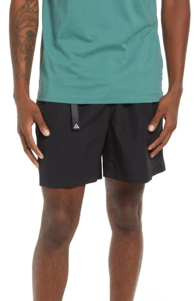 Shop Nike Acg Water Repellent Trail Shorts In Black/ Anthracite/ White