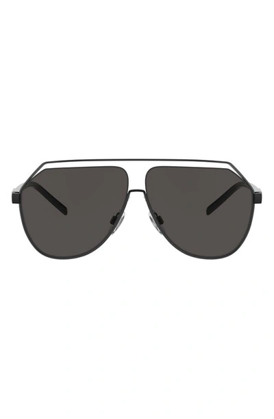 Shop Dolce & Gabbana Metal Man 35mm Aviator Sunglasses In Matte Black