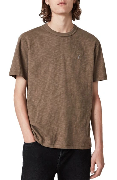 Shop Allsaints Dexter Short Sleeve Cotton T-shirt In Alpine Brown