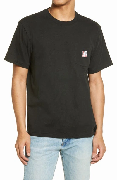 Shop Obey Point Pocket Logo Organic Cotton T-shirt In Black