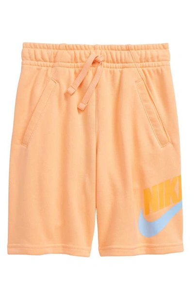 Shop Nike Kids' Sportswear Club Athletic Shorts (big Boy) In Orange Chalk