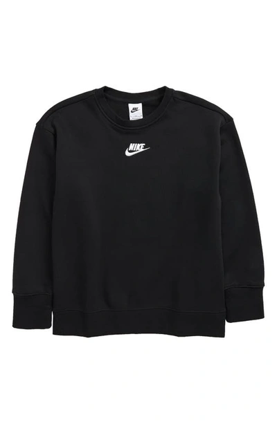 Shop Nike Sportswear Kids' Club Fleece Sweatshirt In Black/ White