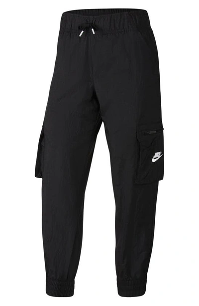 Shop Nike Sportswear Woven Cargo Pants In Black/ White