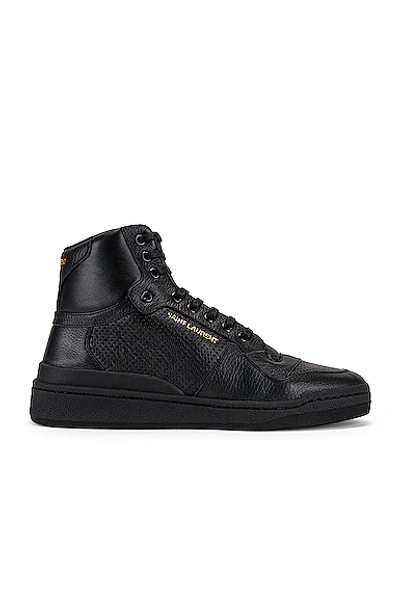 Shop Saint Laurent Sl24 Mid Top Sneaker In Black