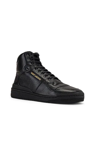 Shop Saint Laurent Sl24 Mid Top Sneaker In Black