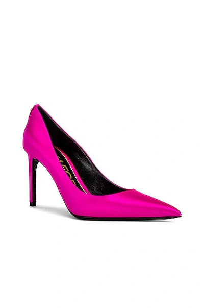 Tom Ford 105mm Screw Satin Pumps In Hot Pink