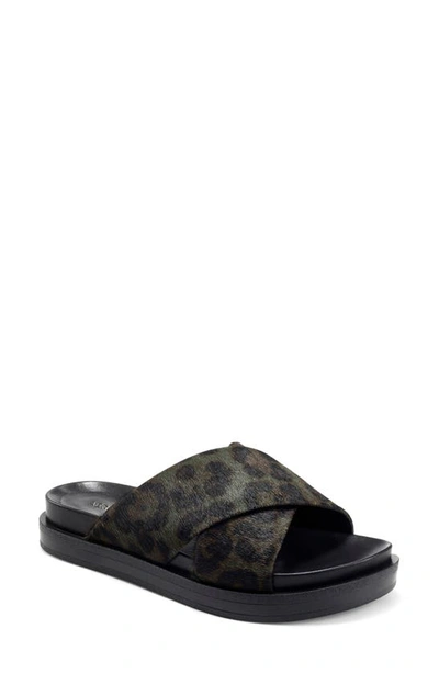 Shop Aerosoles Aersoles Linney Slide Sandal In Leopard Green Leather