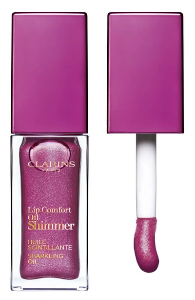 Shop Clarins Lip Comfort Shimmer Oil, 0.24 oz In 03 Funky Raspberry