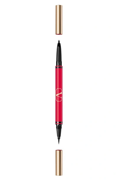 Shop Valentino Twin Liner Gel & Liquid Eyeliner In 01 Black / Nero