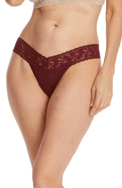Shop Hanky Panky Low Rise Thong In Cabernet Red