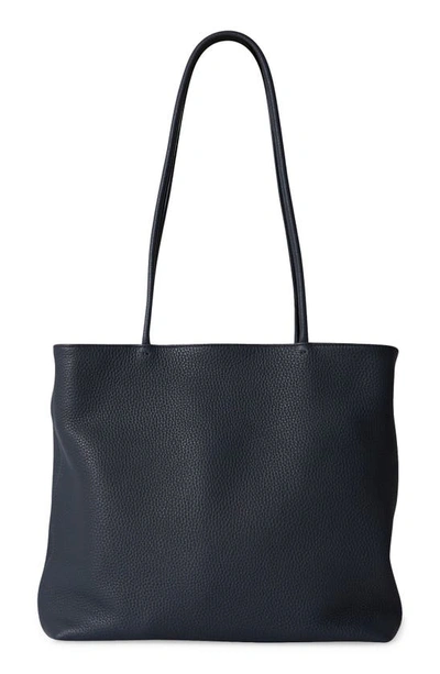 Shop The Row Medium Leather Shopper Tote In Navy