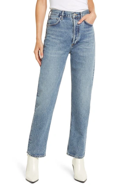 Shop Agolde '90s Pinch High Waist Straight Leg Organic Cotton Jeans In Navigate