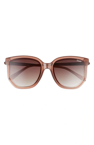 Shop Quay Coffee Run 54mm Gradient Cat Eye Sunglasses In Milky Caramel Brown Gradient