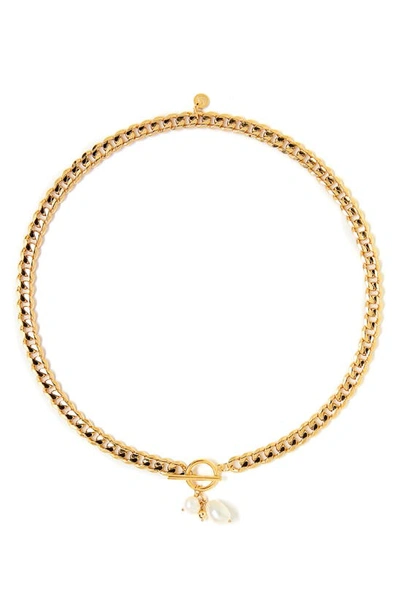 Shop Tess + Tricia Billie Pearl Necklace In Gold/pearl