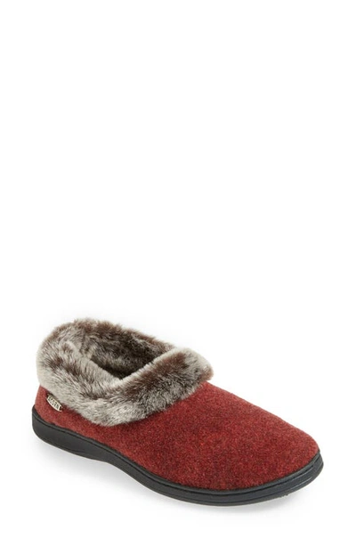 Acorn Chinchilla Collar Womens Slip On Indoors Loafer Slippers In Crackleberry
