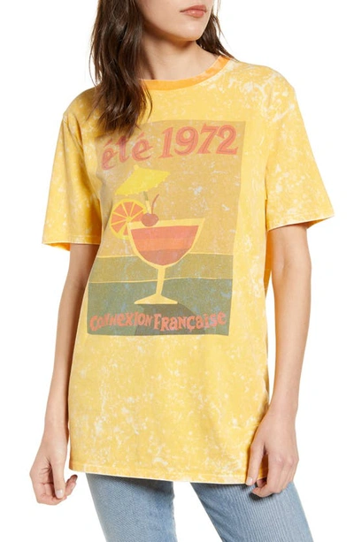 Shop French Connection Retro Cocktail Cotton Graphic Tee In Tangerine Dream